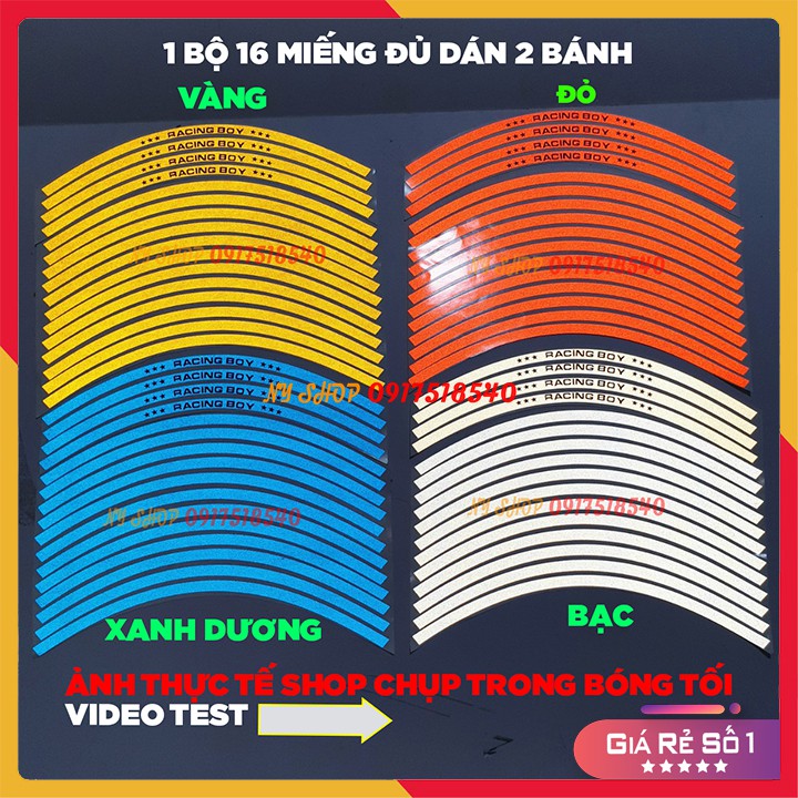 Tem ( Decal ) Dán Vành Phản Quang RCB