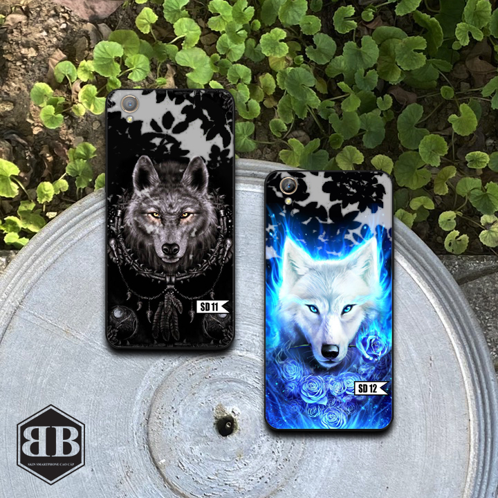Ốp lưng kính cường lực Oppo A37 ( Neo 9 ) hình sói