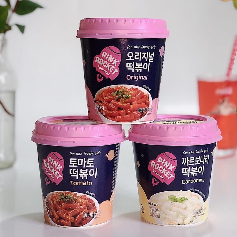 Bánh Gạo Topokki Rocket Pink 120gr Hàn Quốc