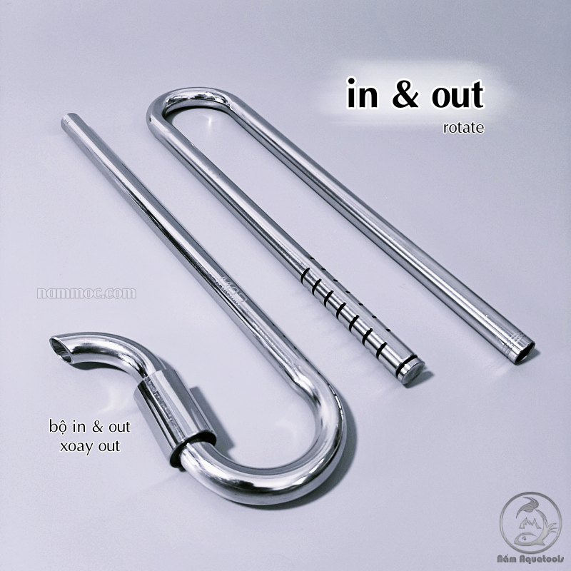 Bộ In-Out Inox Fi 16 Xoay 360 Độ - Sáng Bóng Có Nút Vệ Sinh