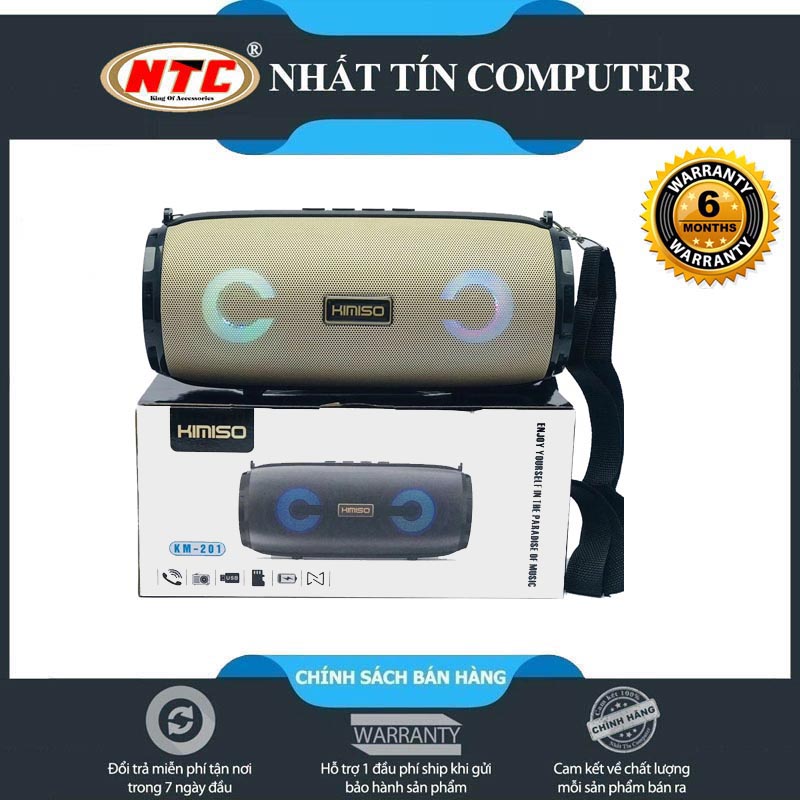 Loa bluetooth đa năng KIMISO KM-201 hỗ trợ TWS kết nối cùng lúc 2 loa - kèm dây đeo (nhiều màu)