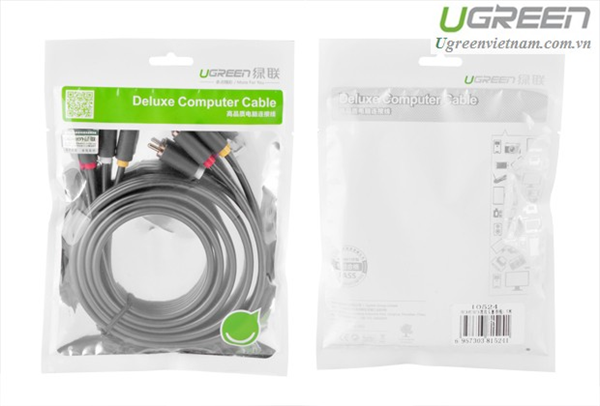Cáp AV hoa sen 3 đầu RCA dài 5m  Ugreen 10527 Cao cấp