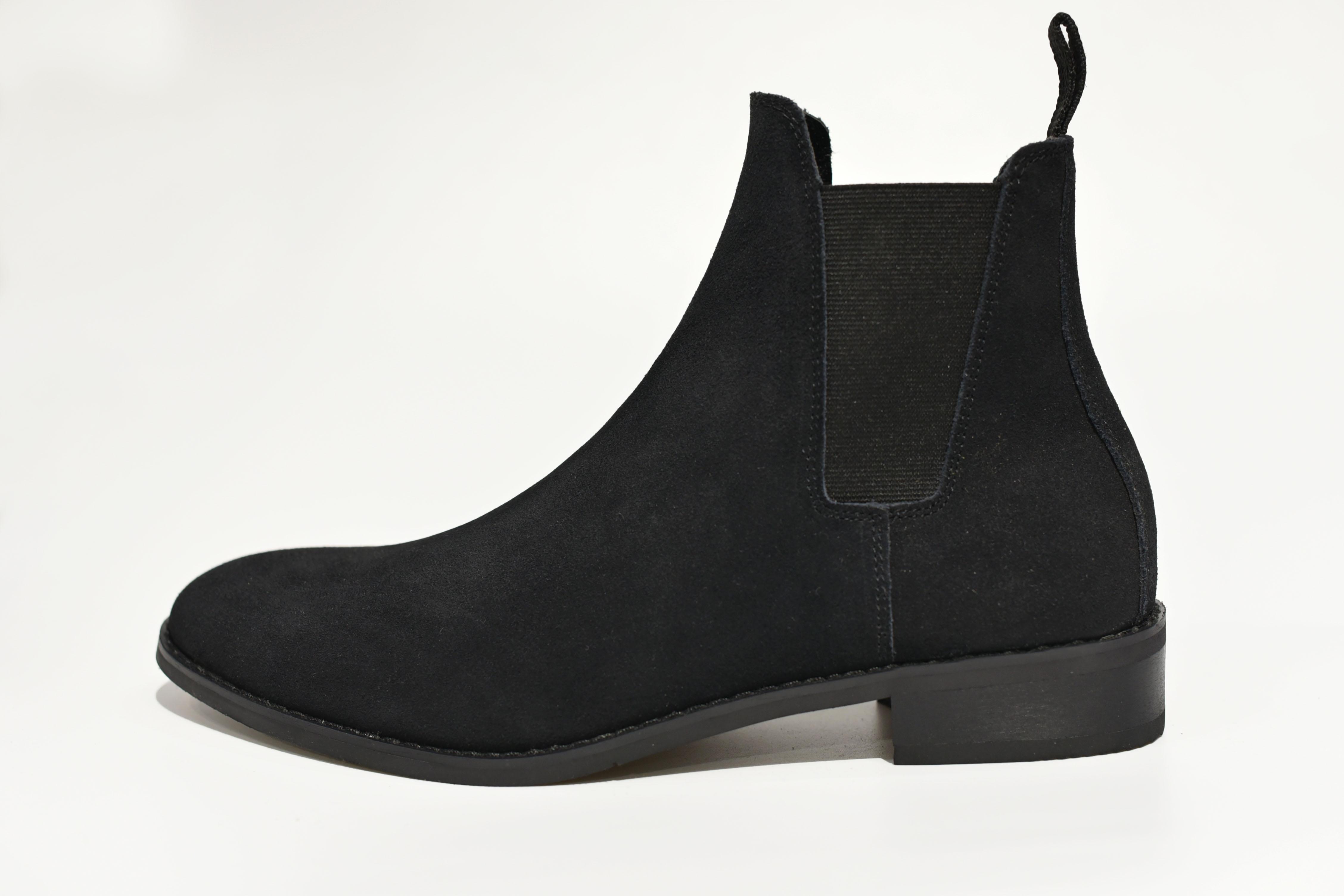[TATHANIUM Footwear] Giày Chelsea boot nam màu đen da lộn - Second revision