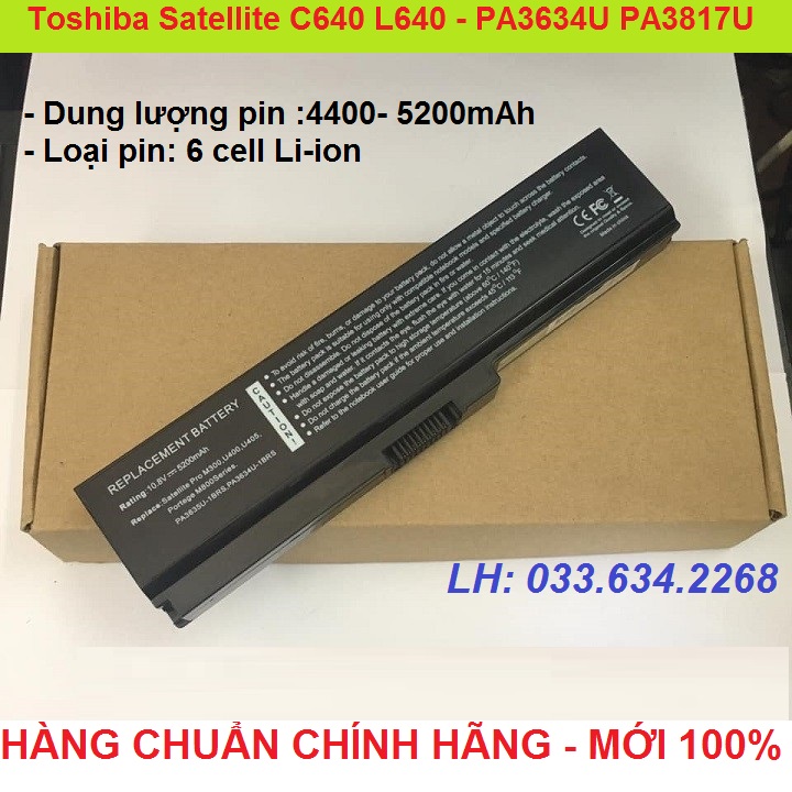 Pin laptop toshiba satellite - c640 l640 pa3634u pa3817u - pin laptop pa3634u
