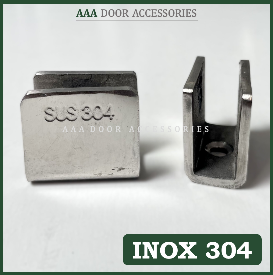 Kẹp kính vuông inox 304 chữ u bản 3cm hàng dày