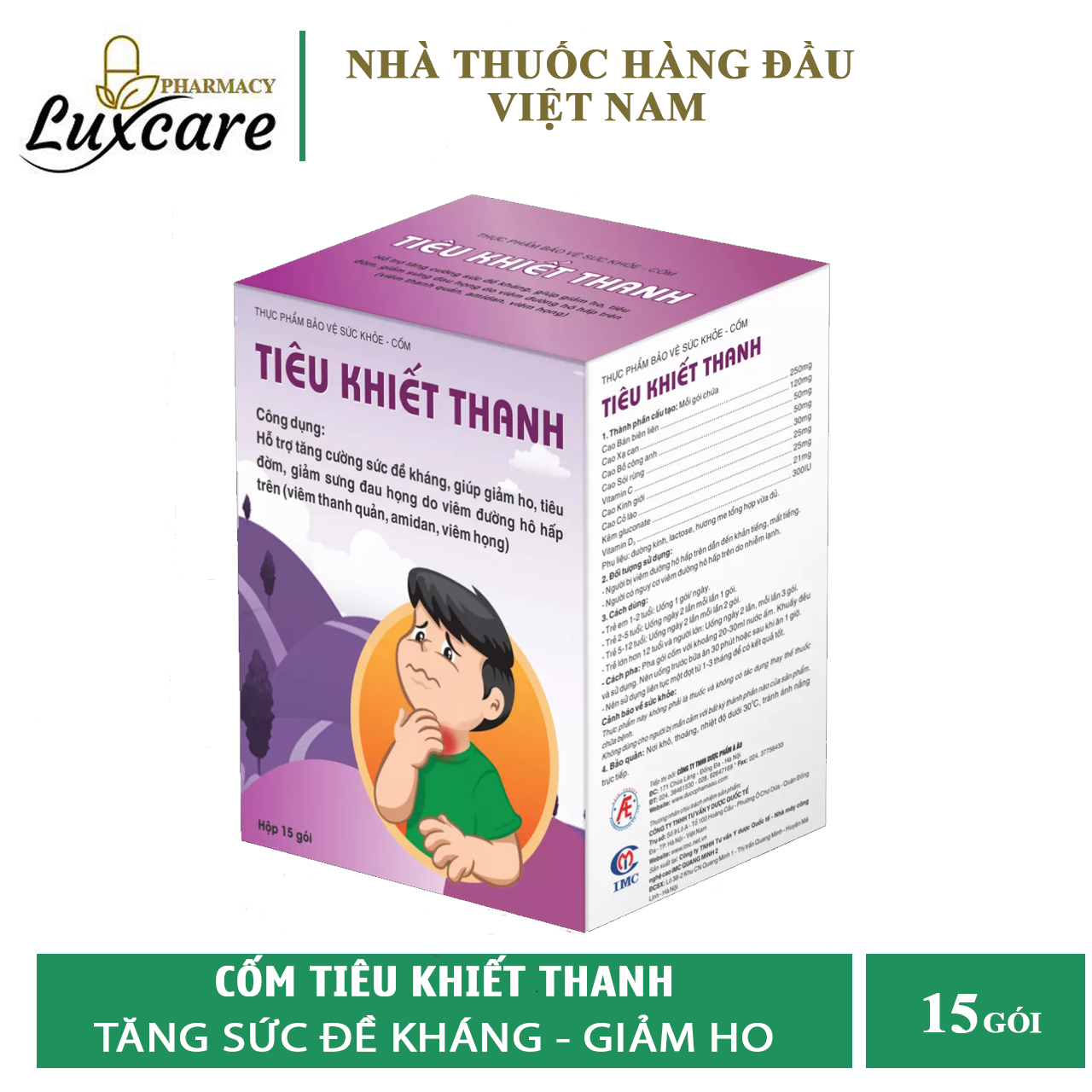 Cốm Tiêu Khiết Thanh - Giúp Giảm Ho Tiêu Đờm Giảm Sưng Đau Họng