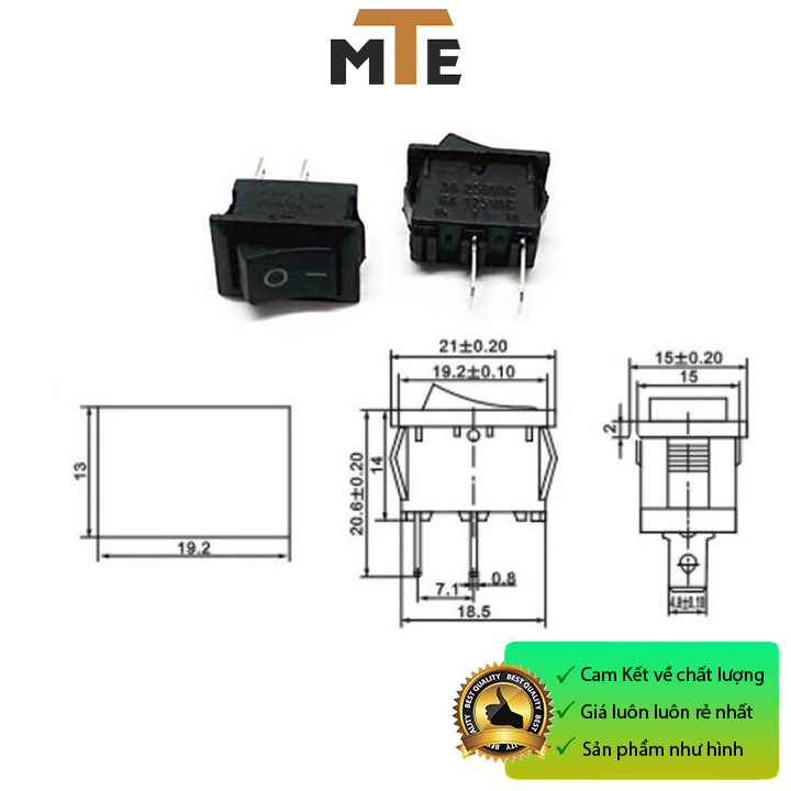 COMBO 10 Công tắc bập bênh KCD11-101 6A 250V 2 Chân