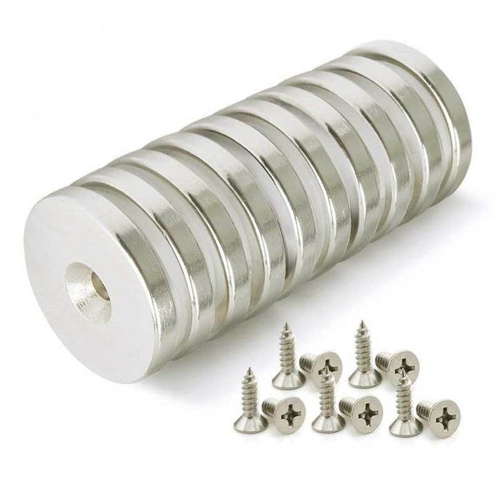 Nam châm viên 30x5 lỗ 5mm có lỗ bắt vít