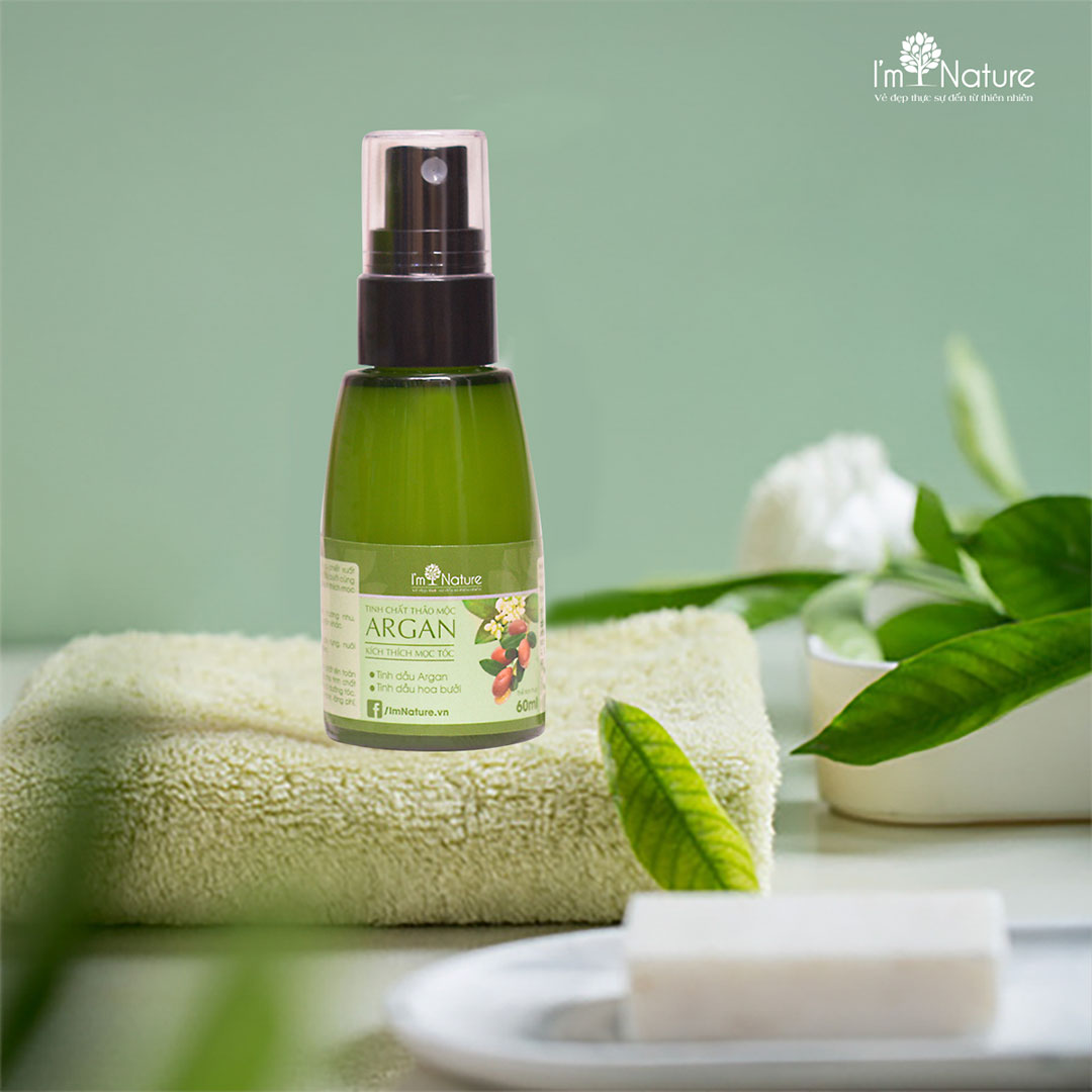 Tinh Chất Dưỡng Tóc Argan 60ml Giúp Mọc Tóc Đen Ngăn Rụng Tóc I'm Nature