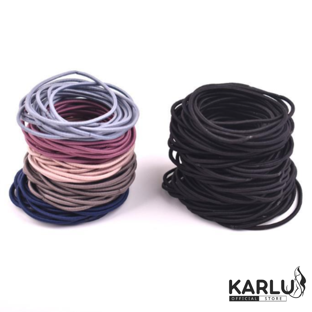 Dây cột tóc trơn nhiều màu, dây buộc tóc dành cho nữ KARLUS