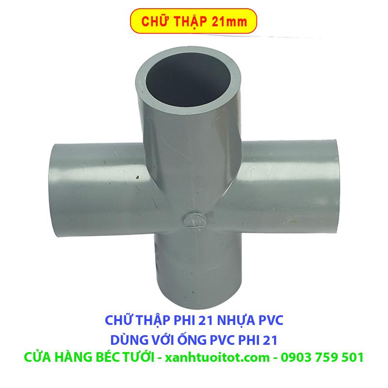 [HCM]Chữ thập nhựa PVC phi 21