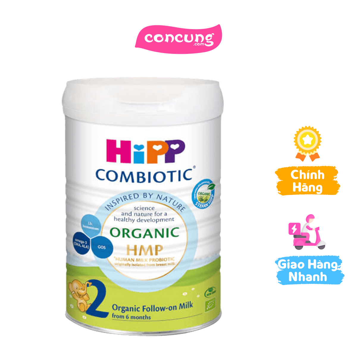 Hipp 2 organic combiotic 800g, 6-12 tháng