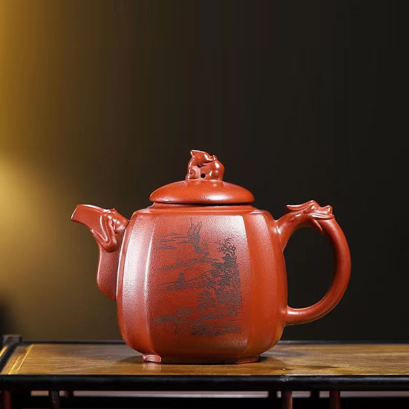 Ấm tử sa nghi hưng tứ phương cao long tôn 480 ml