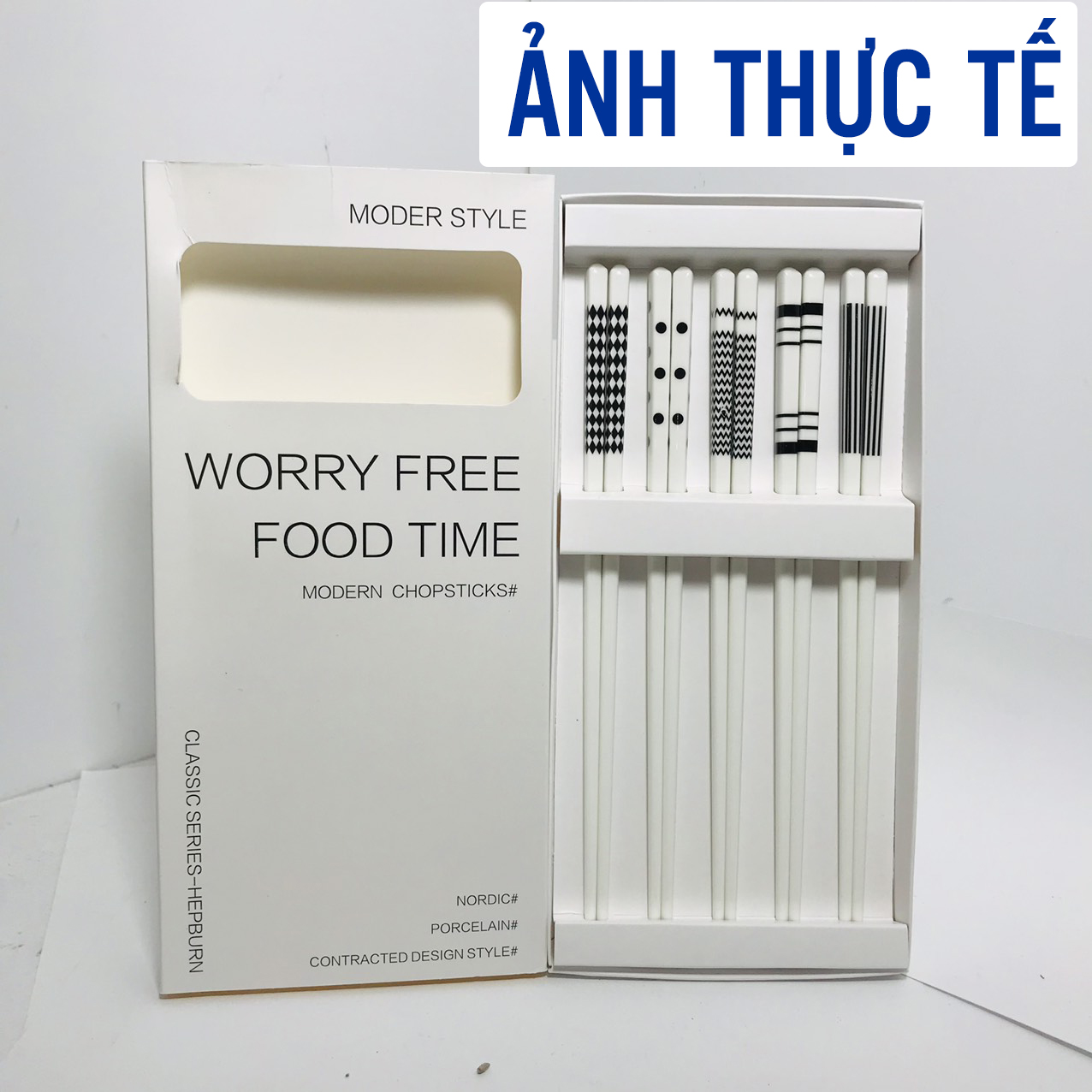 Đũa sứ nhật hộp 5 đôi đũa sứ phong cách nhật bản cao cấp, đũa ăn cơm không biến dạng, nấm mốc, không phai màu dễ làm sạch tramanhshop