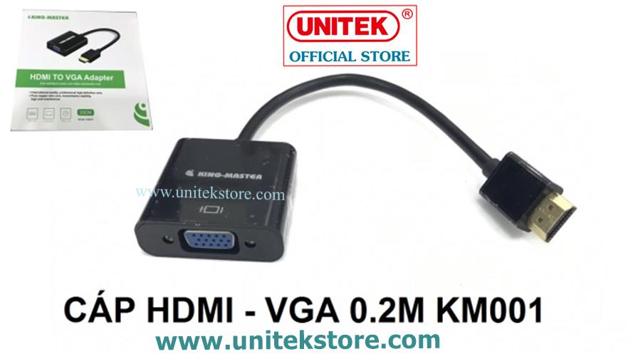 [UNITEK STORE] CÁP CHUYỂN HDMI SANG VGA KINGMASTER (KM008)