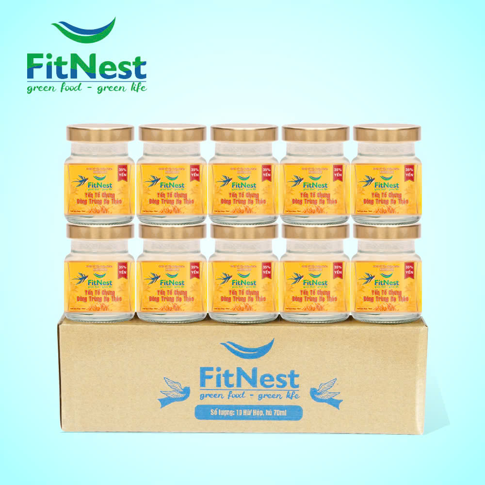 Combo 10 Hũ Yến Chưng Đông Trùng Hạ Thảo (Hũ/70ml)