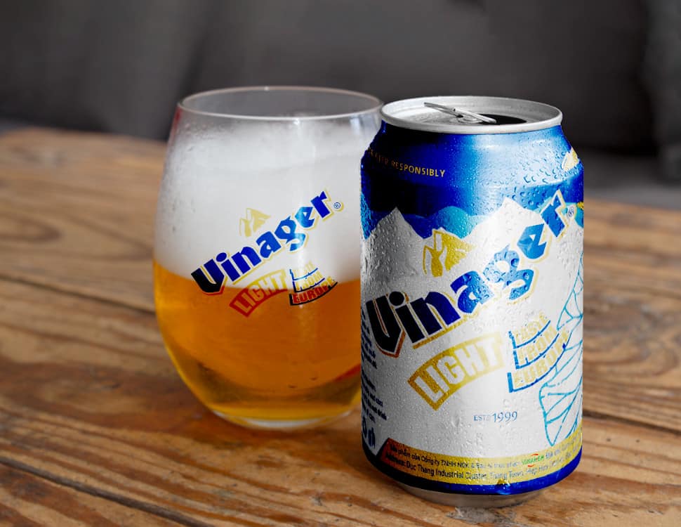 VINAGER LIGHT - BIA CON CÒ - THÙNG 24 LON
