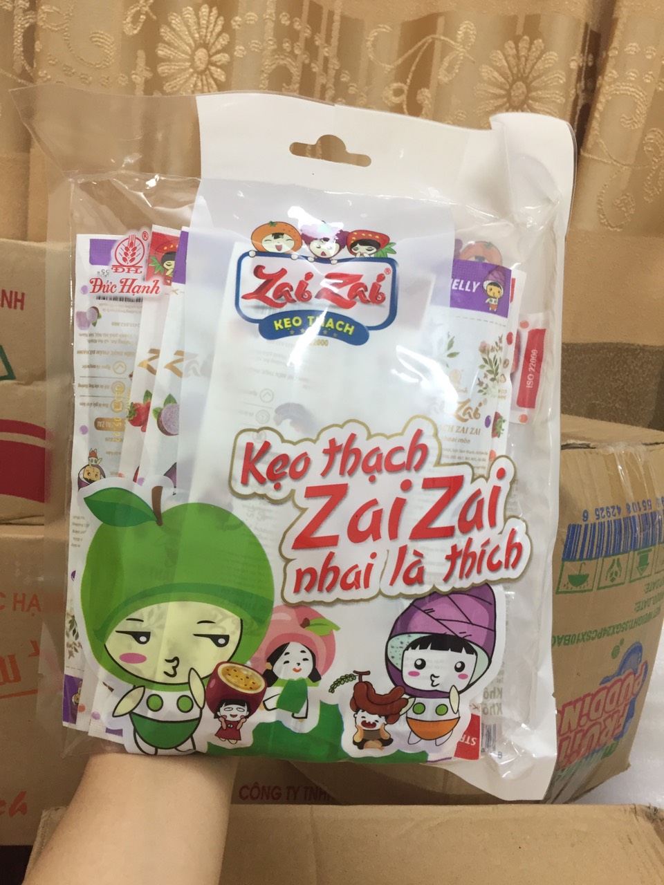 BỊCH 700G KẸO THẠCH ZAIZAI ĐỨC HẠNH THANH DÀI (KẸO THẠCH ZAI ZAI) SIÊU NGON