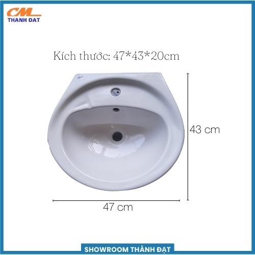 Chậu lavabo, chậu rửa mặt mini kích thước 47*43*20cm