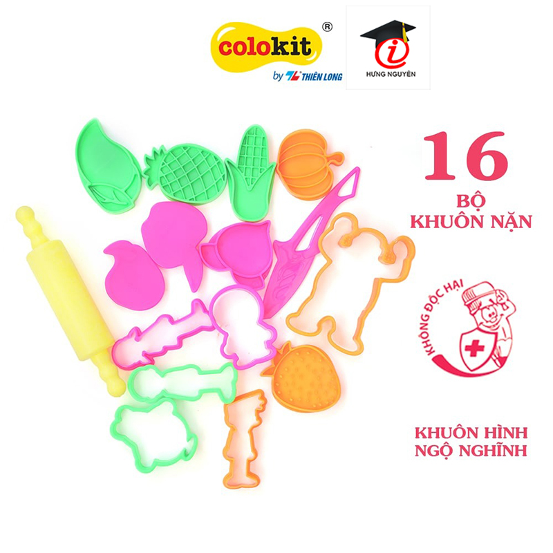 Bộ khuôn dụng cụ sáp nặn thiên long mct-c03 túi 16 cái