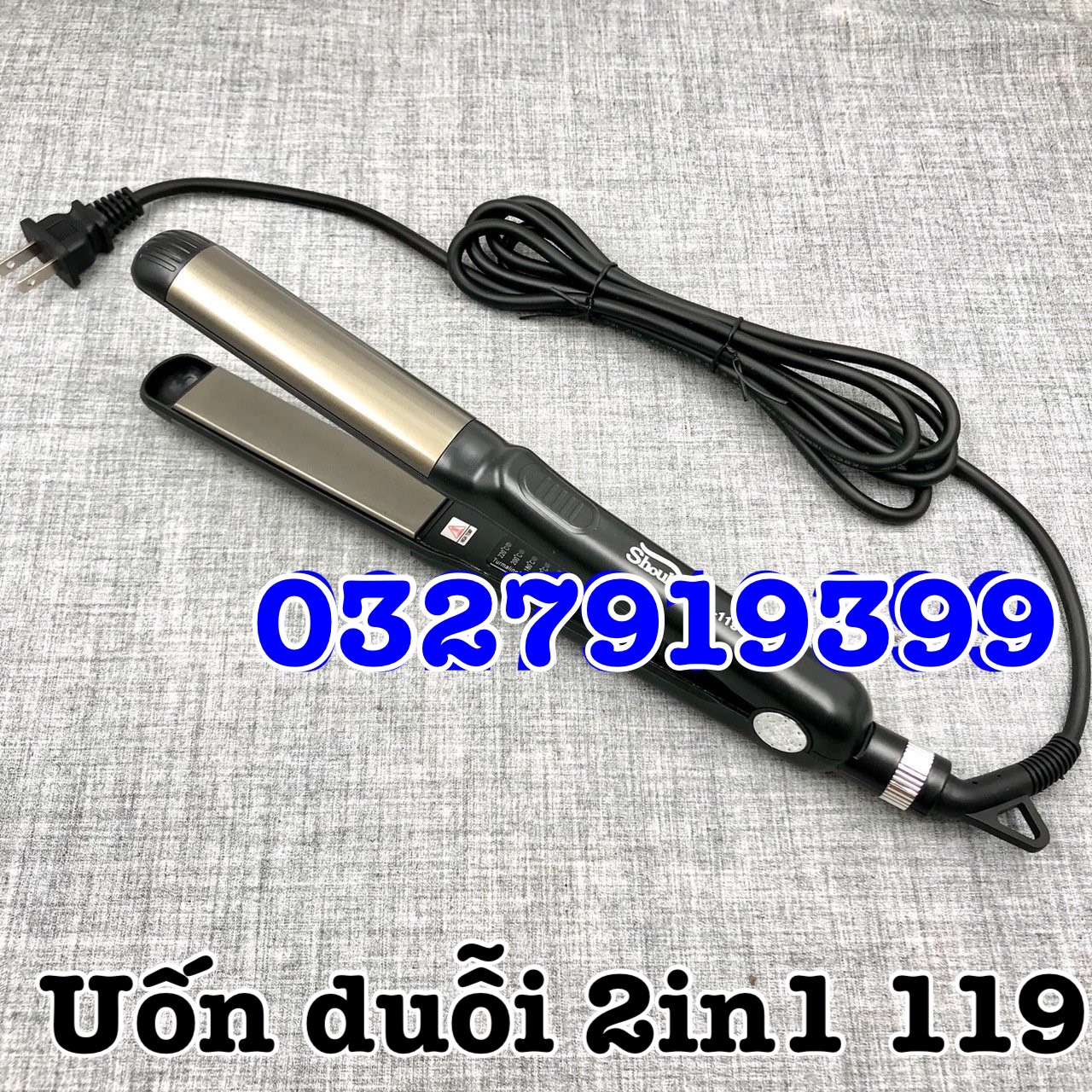 Professional 2in1 119 High-End Hair Straightener with 5 Temperature Levels 140-220 ° C, Non-Stick Ceramic Surface, Compact Design, Saves Time and Electricity, Protects Hair When Overloaded.