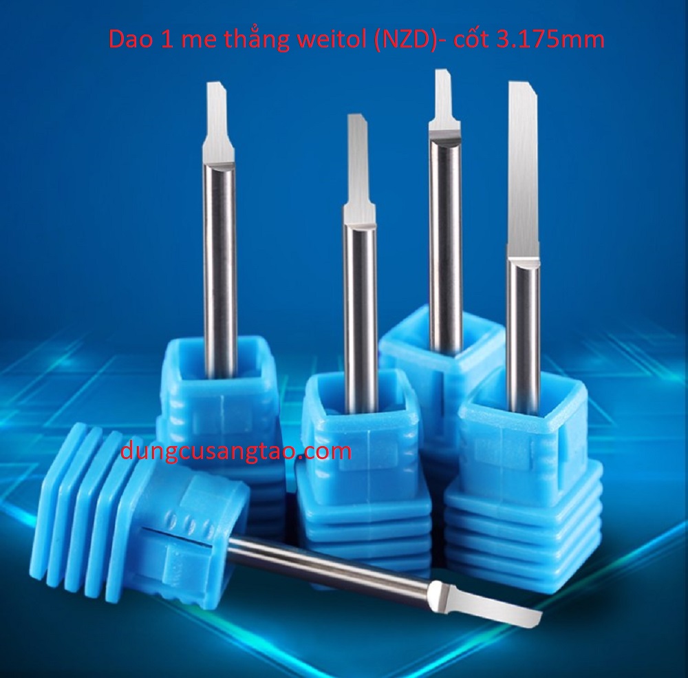 Dao phay 1 me thẳng Weitol NZD (Dao phay cắt gỗ, nhựa, nhôm và kim loại mềm loại tốt) / Dao phay thẳng NZD