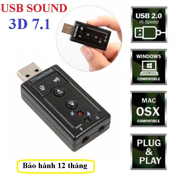 Usb biến cổng usb ra sound 3d 7.1 - đầu ra âm thanh chuẩn seavision jack 3.5