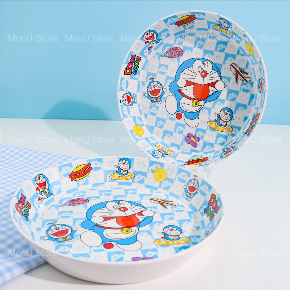 Đĩa doraemon doremon melamine giả sứ 20.5cm dễ thương cute mon0403