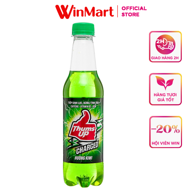 - nước tăng lực hương kiwi thums up chai 330ml