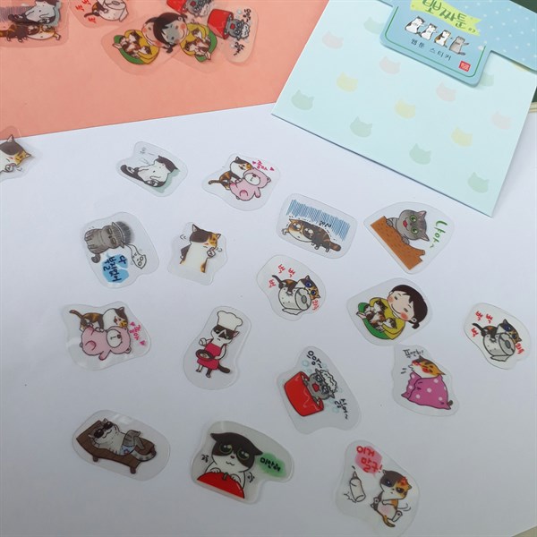 Bộ 60 Sticker Hình Dán Mini Bốn Con Mèo - 3