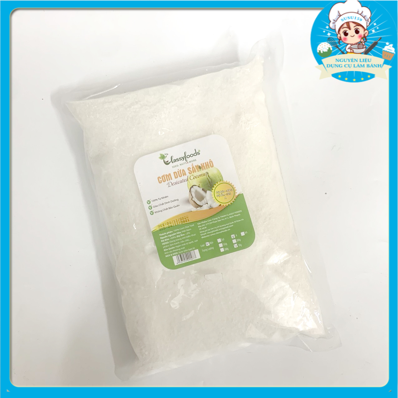 Cơm Dừa SấyKhô ,Vụn Dừa Đăc Biệt Gói 1Kg