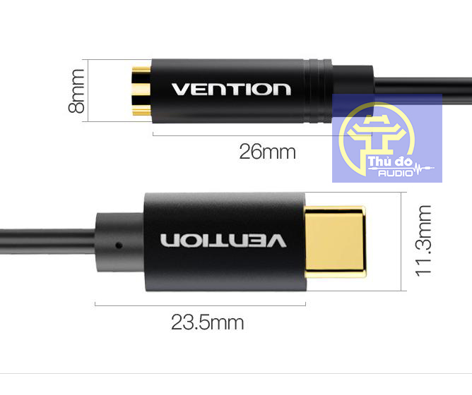 [CHÍNH HÃNG] Cáp chuyển đổi âm thanh từ cồng Type C sang 3.5mm VENTION cao cấp