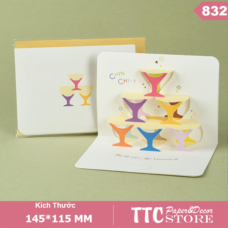 [HCM]Thiệp mừng sinh nhật dạng mở 3D độc đáo (11.5x15.5cm)