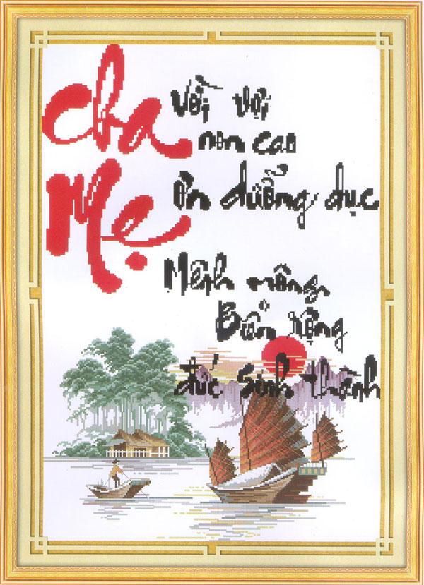 [HCM]Tranh thêu chữ thập Cha mẹ DLH-222874