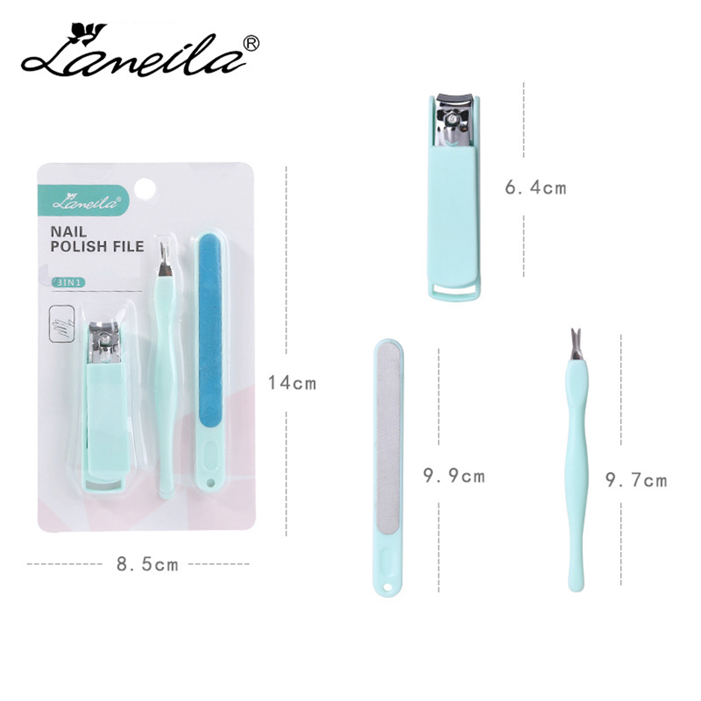 Bộ Kiềm,Bấm,Cắt, Dũa Móng Tay Cá Nhân 3 Món Lameila