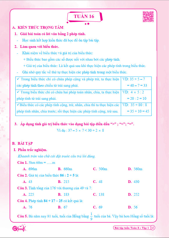 Sách - Bài Tập Tuần Toán 3 - Tập 2 (1 cuốn)