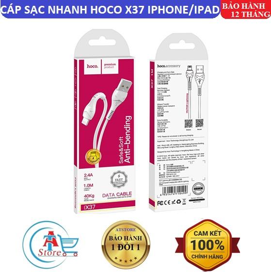 Cáp Sạc Nhanh Hoco X37 Iphone/Ipad 1m (Trắng) - BH 12 Tháng