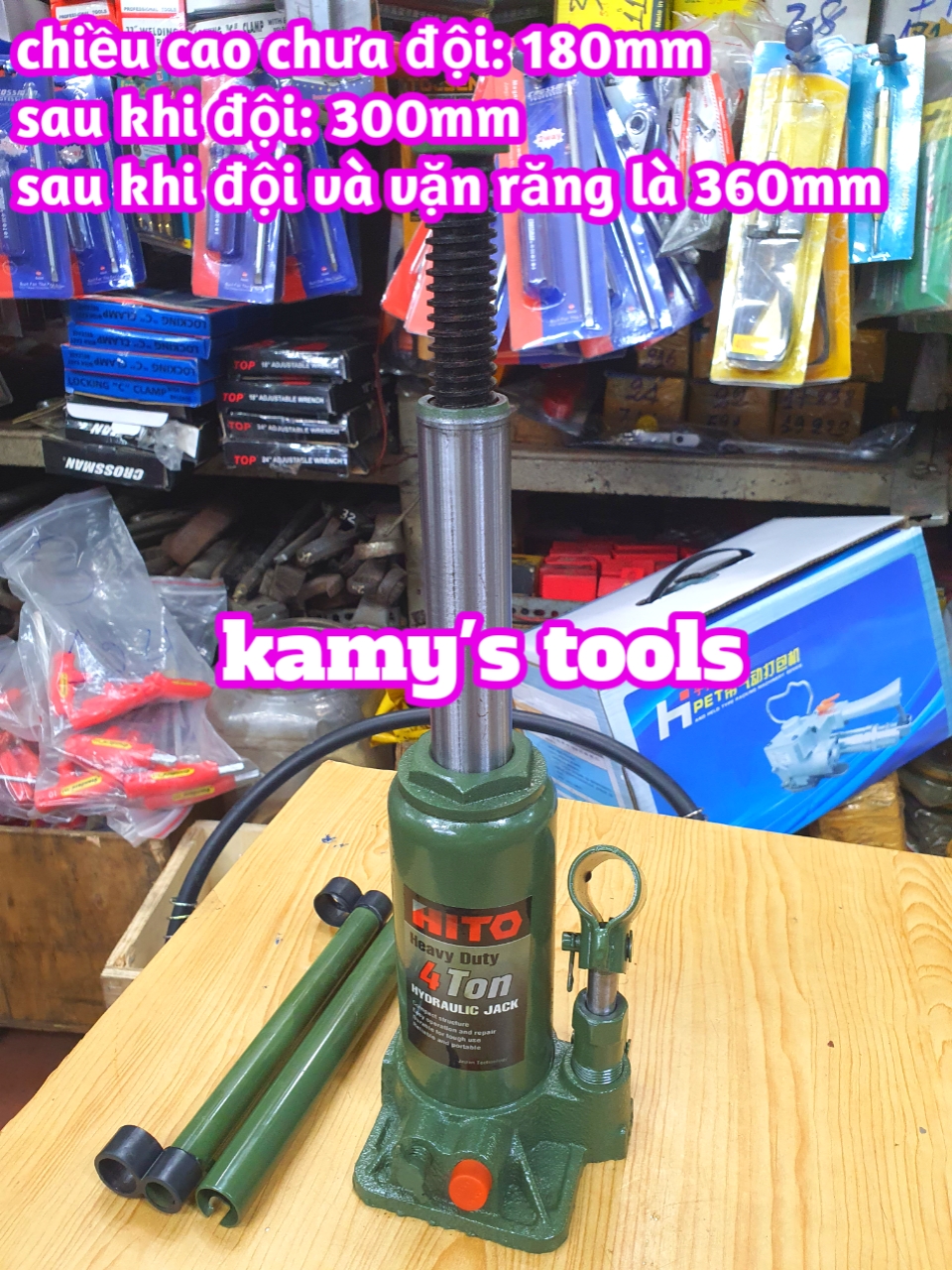 KÍCH CON ĐỘI THỦY LỰC 4 TẤN (CON ĐỘI THỦY LỰC, KÍCH THỦY LỰC)