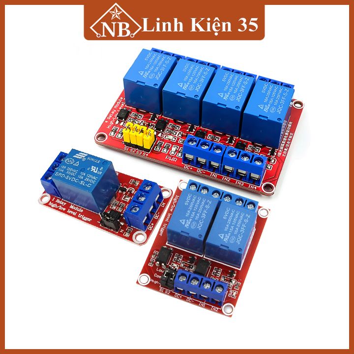 Module relay 5VDC 1 kênh, 2 kênh, 4 kênh High / Low