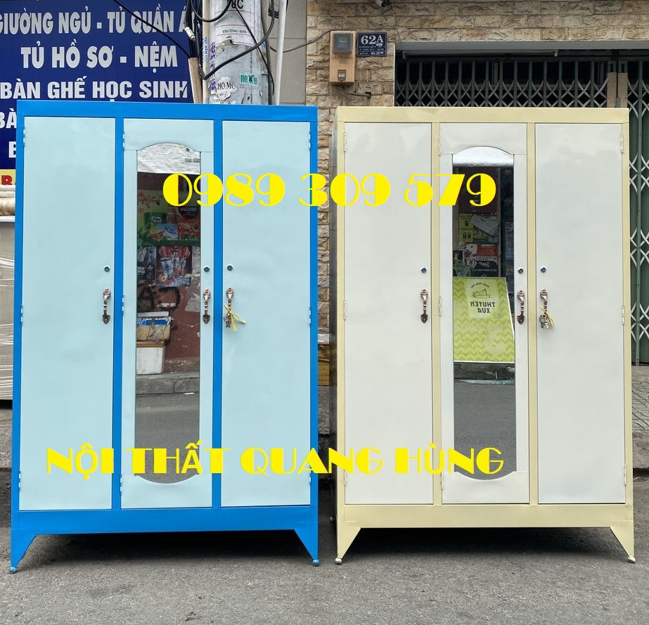 Tủ sắt quần áo 3 cánh lớn cao cấp hcm