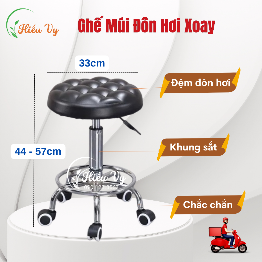 Ghế đệm múi ktv spa xoay 360 độ nâng hạ chiều cao 44 - 57cm