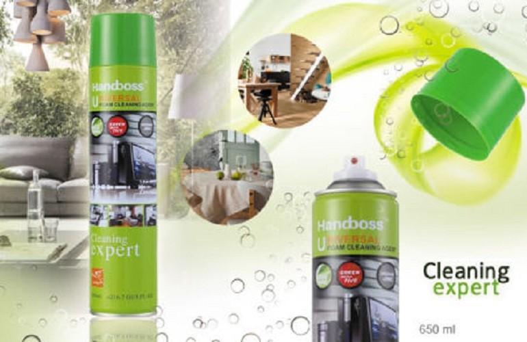 Chai xịt bọt tuyết vệ sinh ghế da,ghế nỉ,sofa,các loại mặt kính,mặt gỗ HandBoss 650ml