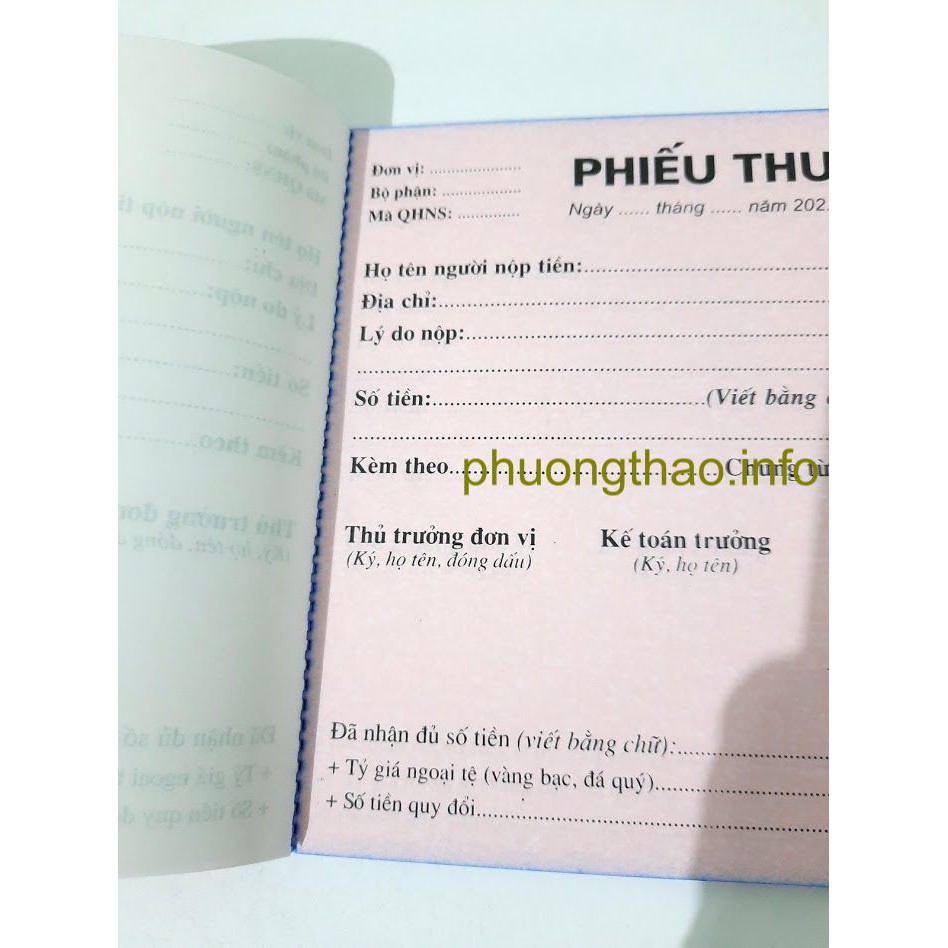 Phiếu thu, Phiếu chi - Giấy carbon đẹp ( 2 liên, 3 liên - A5 )