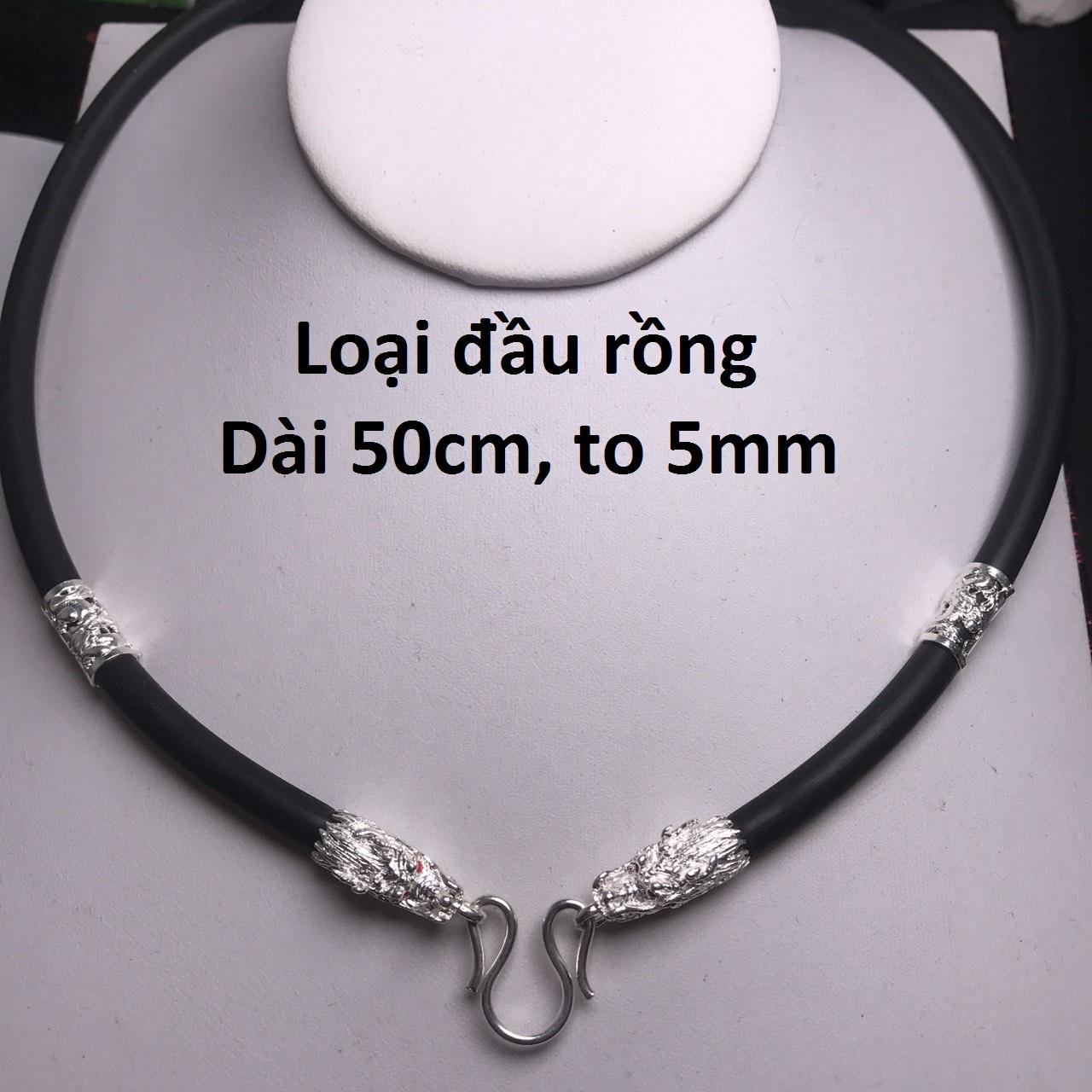 Vòng cổ dây cao su bọc bạc dày đẹp