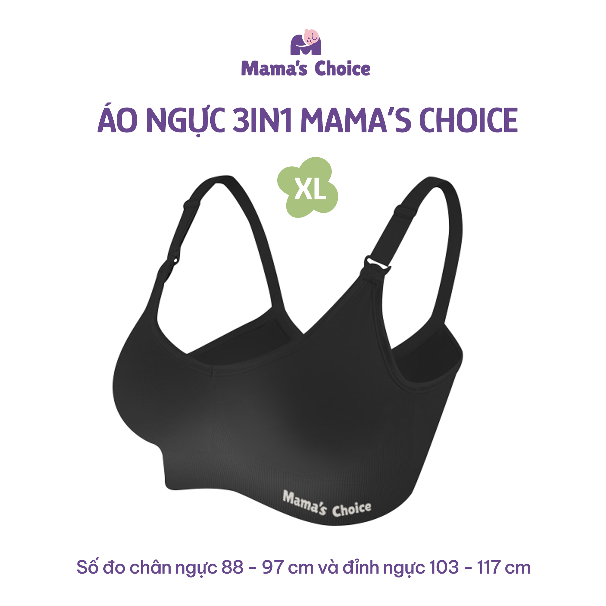 Áo Ngực 3in1 Mama's Choice, Cho Bà Bầu, Cho Con Bú, Dùng Máy Hút Sữa Không Dây, Chống Chảy Sệ, Giúp Nâng Ngực