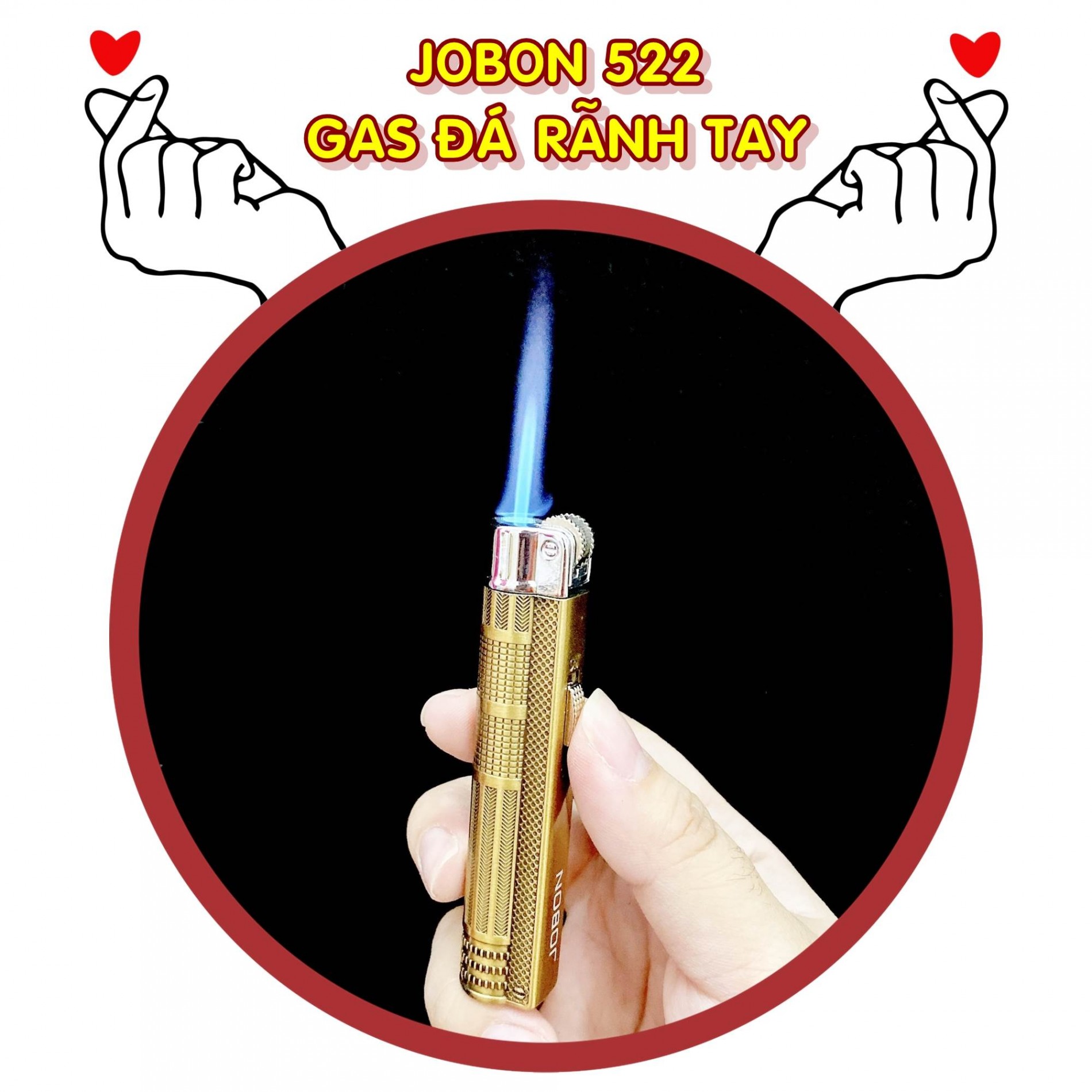 Bật lửa khè gas đá rãnh tay jobon 522 -