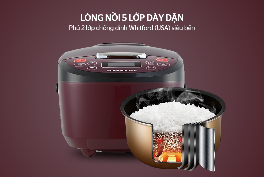[HCM]NỒI CƠM ĐIỆN TỪ SUNHOUSE SHD8909