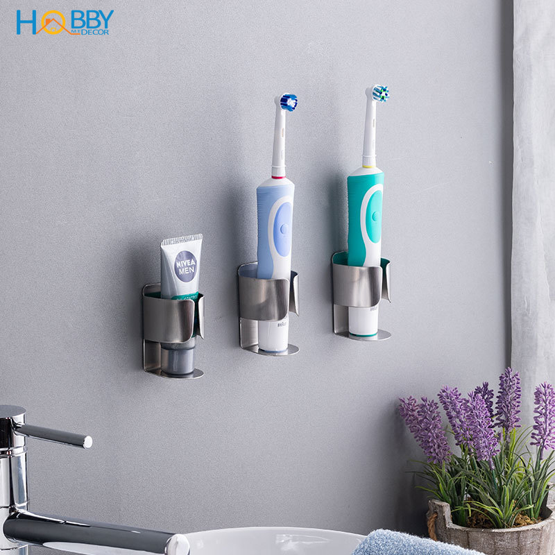 BÁO GIÁ Kệ Đựng Bàn Chải | Shopee Lazada Sendo Tiki mới nhất 26 Kệ đựng bàn chải, kem đánh răng HOBBY DK1 Inox 304 dán tường gạch men - kèm keo dán sealant fix siêu dính