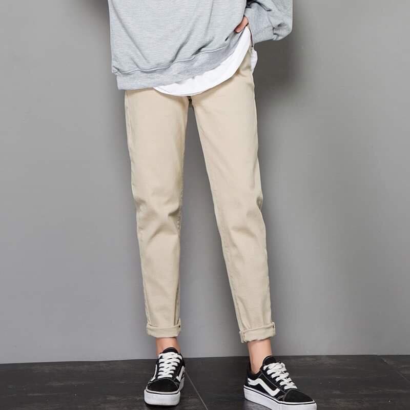 [HCM]Quần baggy kaki trơn nam nữ đủ màu  đủ size | Quần dài nam nữ kiểu dáng baggy cao cấp - thoitrangmoi79