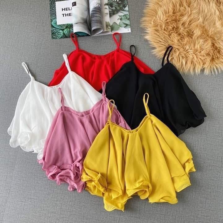 [HCM]Áo kiểu 2 dây voan bèo